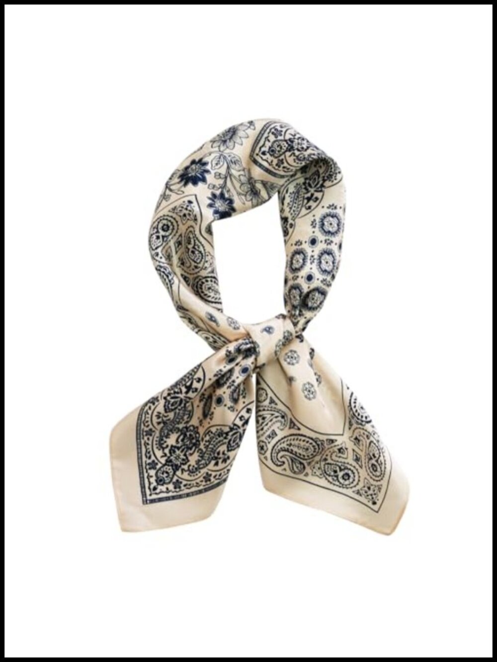 100% Mulberry Silk Square Scarf 26x26 Hair Neckerchief Headscarf